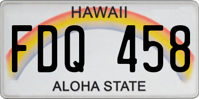 HI license plate FDQ458