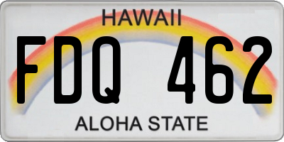 HI license plate FDQ462
