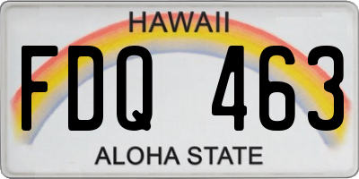 HI license plate FDQ463