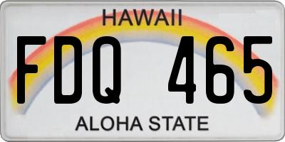 HI license plate FDQ465