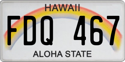 HI license plate FDQ467