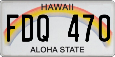 HI license plate FDQ470