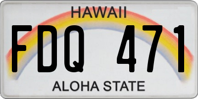 HI license plate FDQ471