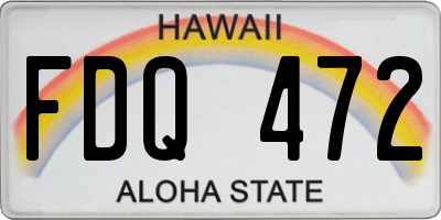 HI license plate FDQ472