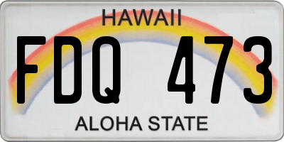 HI license plate FDQ473