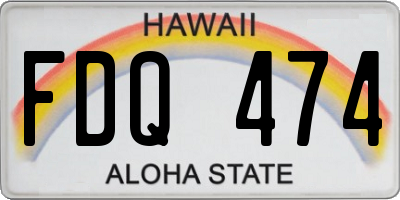 HI license plate FDQ474