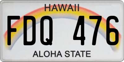 HI license plate FDQ476