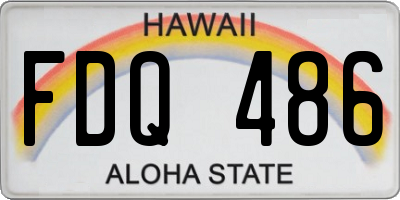 HI license plate FDQ486