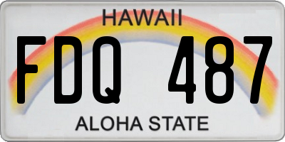 HI license plate FDQ487
