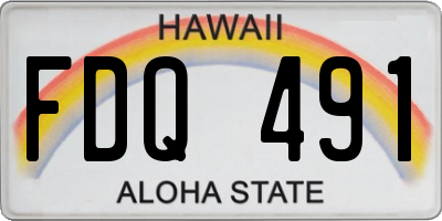 HI license plate FDQ491