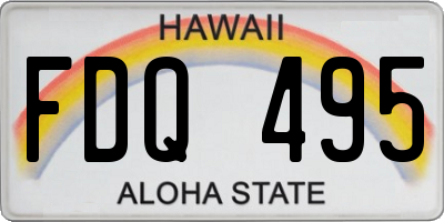 HI license plate FDQ495