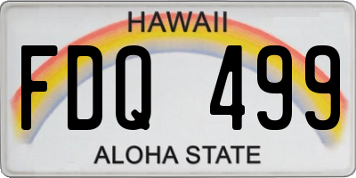 HI license plate FDQ499