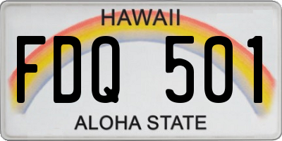 HI license plate FDQ501