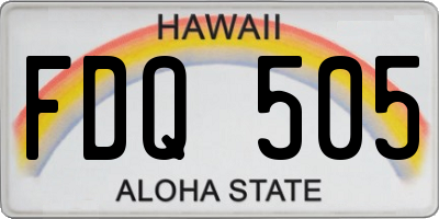 HI license plate FDQ505