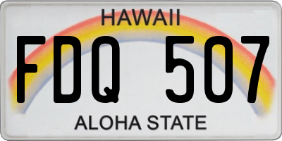 HI license plate FDQ507