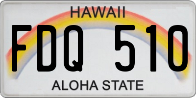 HI license plate FDQ510