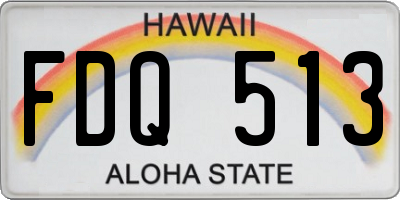 HI license plate FDQ513