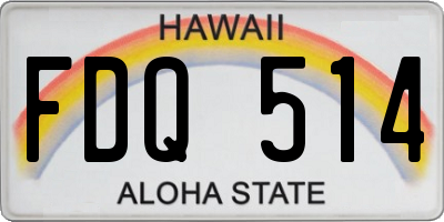 HI license plate FDQ514