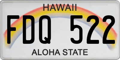 HI license plate FDQ522
