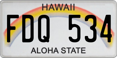 HI license plate FDQ534