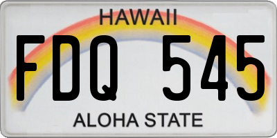 HI license plate FDQ545
