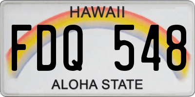 HI license plate FDQ548