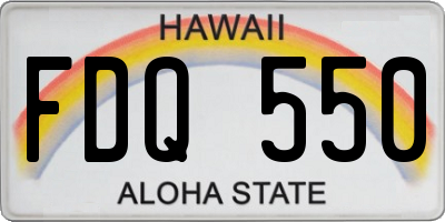 HI license plate FDQ550