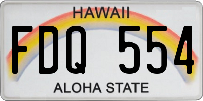HI license plate FDQ554