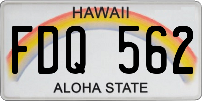 HI license plate FDQ562