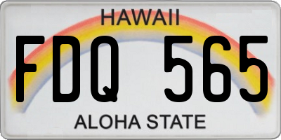 HI license plate FDQ565