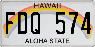 HI license plate FDQ574