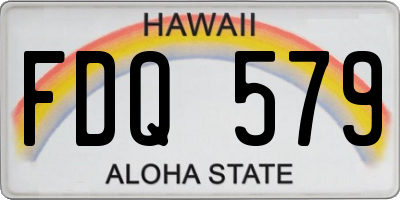 HI license plate FDQ579