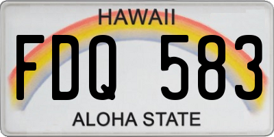 HI license plate FDQ583