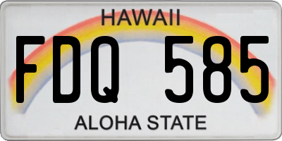 HI license plate FDQ585
