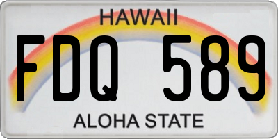 HI license plate FDQ589