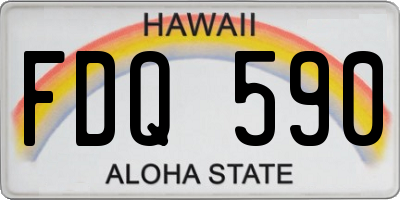 HI license plate FDQ590