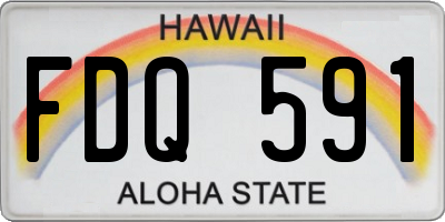 HI license plate FDQ591