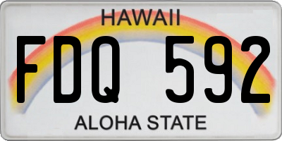 HI license plate FDQ592
