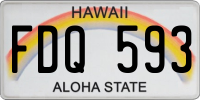 HI license plate FDQ593