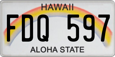 HI license plate FDQ597