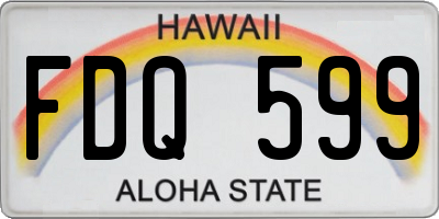 HI license plate FDQ599