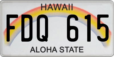 HI license plate FDQ615