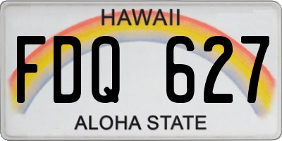 HI license plate FDQ627