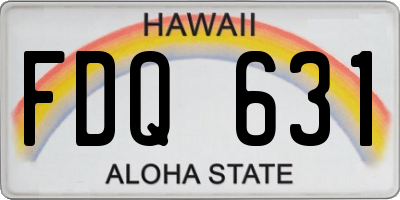 HI license plate FDQ631