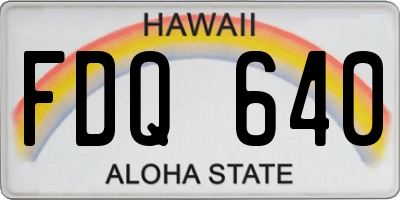 HI license plate FDQ640