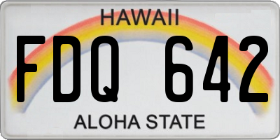 HI license plate FDQ642
