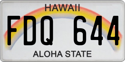 HI license plate FDQ644