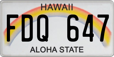 HI license plate FDQ647