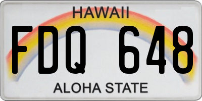 HI license plate FDQ648