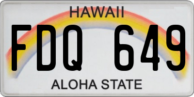 HI license plate FDQ649